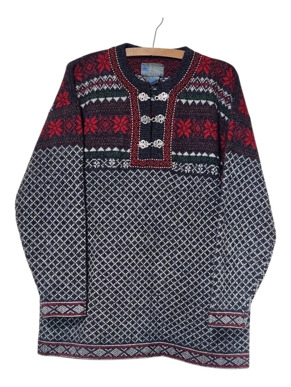 Vintage Squaw Valley 100% Wool Heritage Nordic Knit Sweater Size Medium